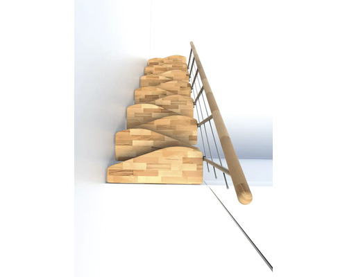 Holztreppe mit Geländer