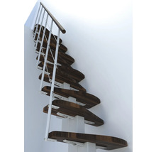 Raumspartreppe mit Holzstufen und Metallgeländer