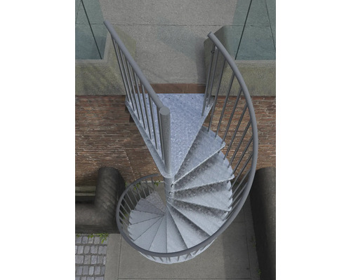 Metallwendeltreppe von oben