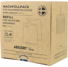 Absodry Nachfüllpackung für Raumentfeuchter, Beutel mit Granulat, 2 mal 600 Gramm