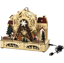 Weihnachtsdekoration mit Riesenrad und Weihnachtsmotiven