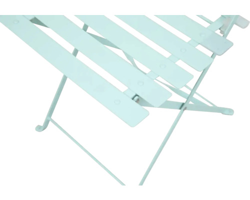 Detailansicht eines Klappstuhls aus Metall