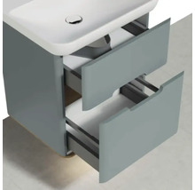Meuble sous-lavabo avec deux tiroirs ouverts
