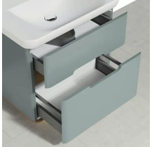Meuble sous-lavabo avec deux tiroirs ouverts