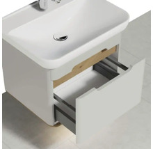 Meuble sous-lavabo avec tiroir ouvert pour la salle de bain