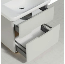 Meuble sous-lavabo avec deux tiroirs ouverts