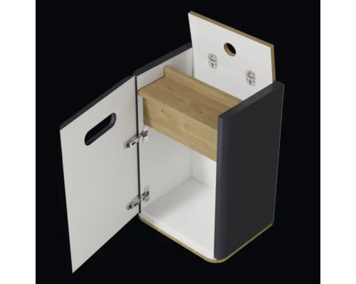 Meuble de salle de bains ouvert avec porte et tiroir