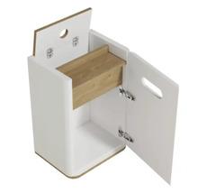 Weißer Badezimmerschrank mit Tür und Schublade