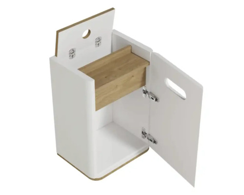 Meuble de salle de bains blanc avec porte et tiroir