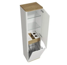 Badezimmer Hochschrank mit Regalen und Wäschekorb
