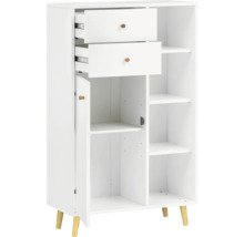 Armoire multifonctionnelle blanche avec tiroirs et étagères