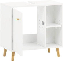 Meuble sous-vasque avec porte et étagères ouvertes