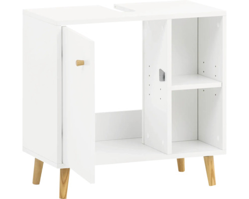 Meuble sous-vasque avec porte et étagères ouvertes