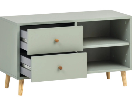Commode avec deux tiroirs et deux étagères