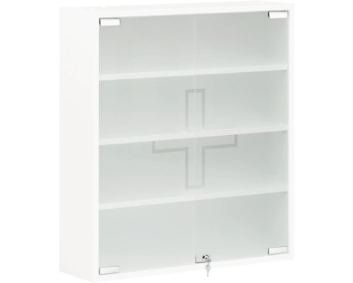 Armoire à pharmacie avec portes en verre et étagères