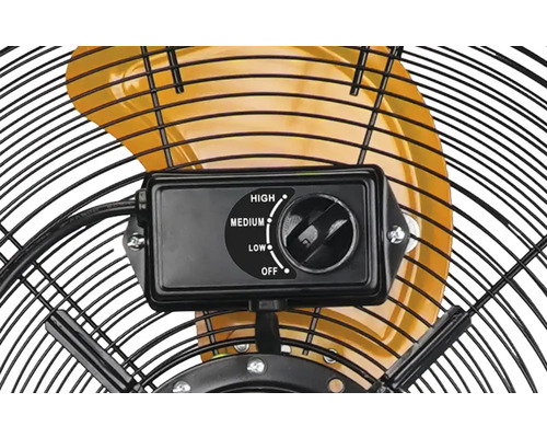 Detailansicht eines Ventilators mit Geschwindigkeitsregler