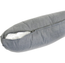 Coussin gris avec fermeture éclair