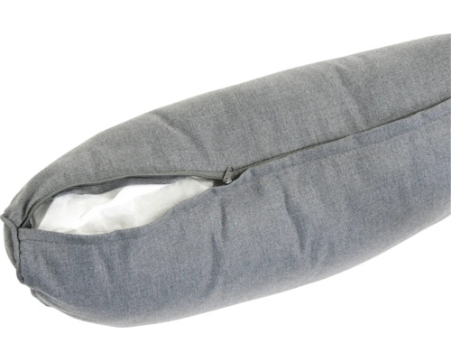 Coussin gris avec fermeture éclair