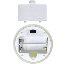 Compartiment à piles d''une lampe avec interrupteur et emplacement pour deux piles