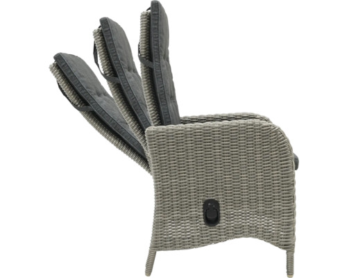 Rattan Gartenstuhl mit verstellbarer Rückenlehne und Polster