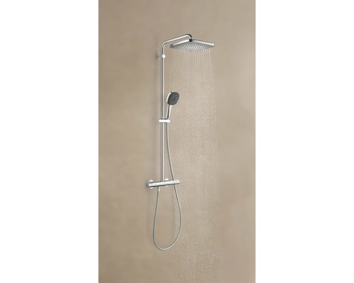Ensemble de douche avec pomme de tête et douchette avec thermostat