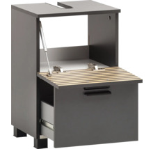 Meuble sous-lavabo avec tiroir et abattant ouvert