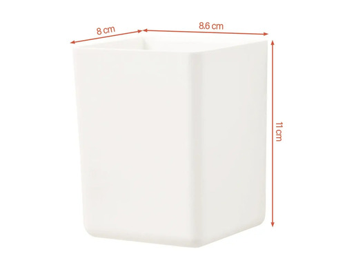 Récipient carré en plastique, hauteur 11 cm