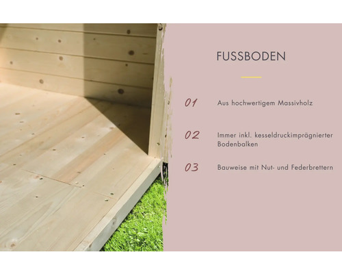 Holzboden aus Massivholz mit Nut- und Federbrettern
