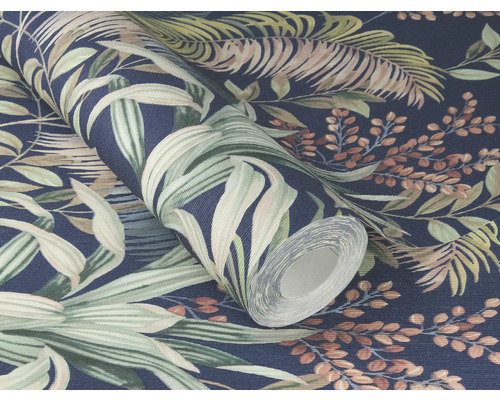 Rouleau de papier peint avec motif de plantes tropicales