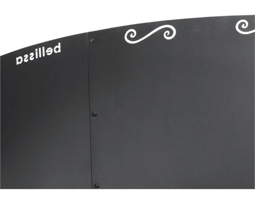 Vue détaillée d''un braséro noir avec vis et décorations