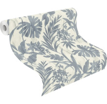 Rouleau de papier peint avec motif de feuilles et de fleurs