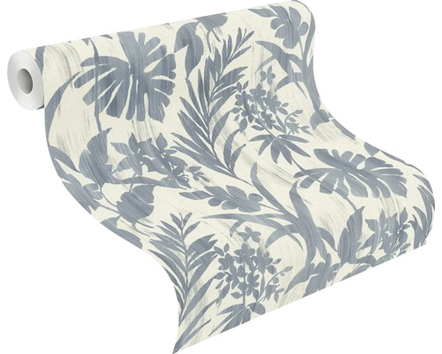 Rouleau de papier peint avec motif de feuilles et de fleurs