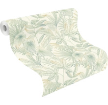 Rouleau de papier peint avec motif de feuilles tropicales