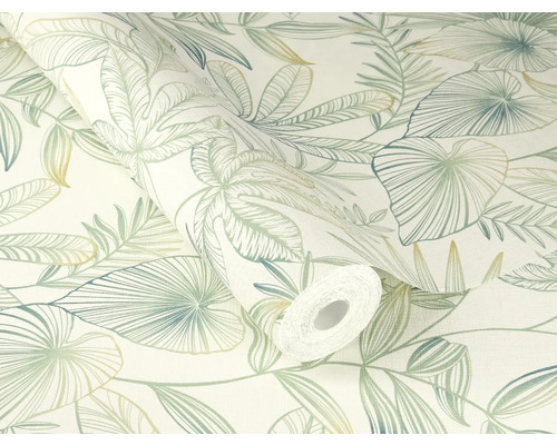 Rouleau de papier peint avec motif de feuilles