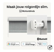 Kit de mise à niveau Motionblinds pour store enrouleur avec connectivité Bluetooth compatible avec Google Home SmartThings et Alexa (Image AI modified or generated)
