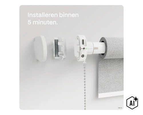 Instructions de montage pour un moteur de store enrouleur électrique avec support mural et accessoires pour une installation rapide. (Image AI modified or generated)