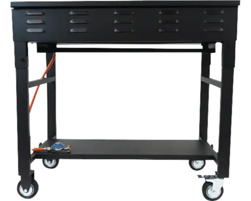 Chariot de barbecue avec roulettes et étagère de rangement