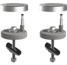 Deux fixations de siège de WC avec vis et capuchons