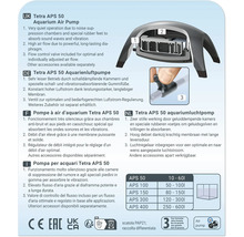 Pompe à air d''aquarium Tetra APS 50 avec chambres antibruit et régulation du débit d''air