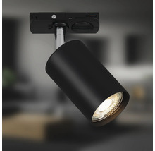 Schwarzer LED-Strahler zur Schienenmontage