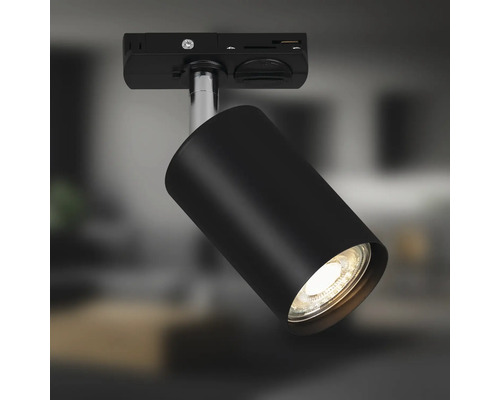 Schwarzer LED-Strahler zur Schienenmontage