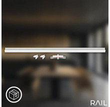 Schiene mit Montagezubehör für Beleuchtungssysteme