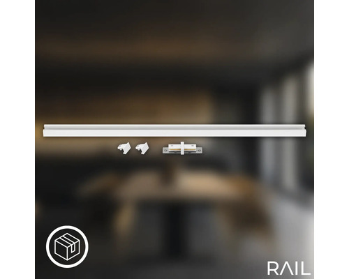 Schiene mit Montagezubehör für Beleuchtungssysteme