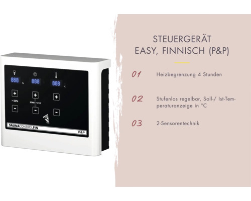 Saunasteuerung Easy Finnisch mit Digitalanzeige