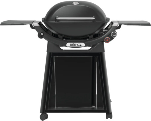 Weber Q Gasgrill mit zwei Ablagetischen und Untergestell