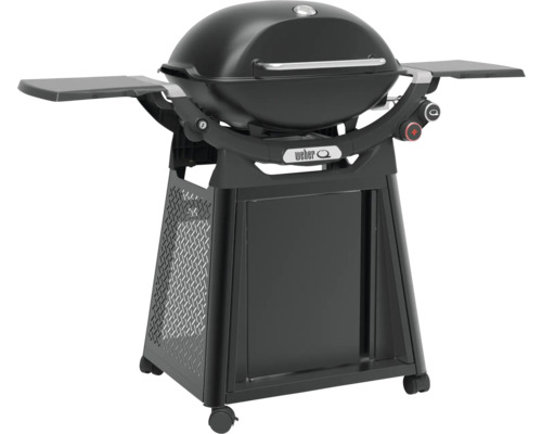 Weber Q Gasgrill mit Seitentischen und Rollwagen