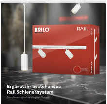 Briloner Leuchten Rail Schienensystem Produktverpackung mit Aufhängung und Spot