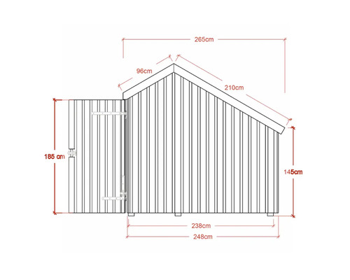 Dimensions d''un abri de jardin avec porte