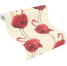 Rouleau de papier peint avec motif flamant rose