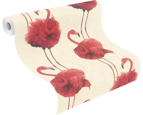 Rouleau de papier peint avec motif flamant rose